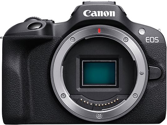 Cámara EVIL - Canon EOS R100 + Objetivo RF-S 18-45mm + SD 32GB + Trípode Gorill, 24.1 megapíxel, 7.5 cm, Wi-Fi
