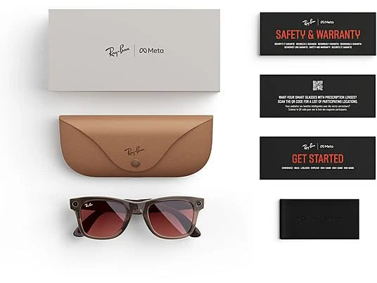 Gafas IA - Ray-Ban Meta, Wayfarer, Blanco piedra, Transitions® Transparente, Rojo Sandía