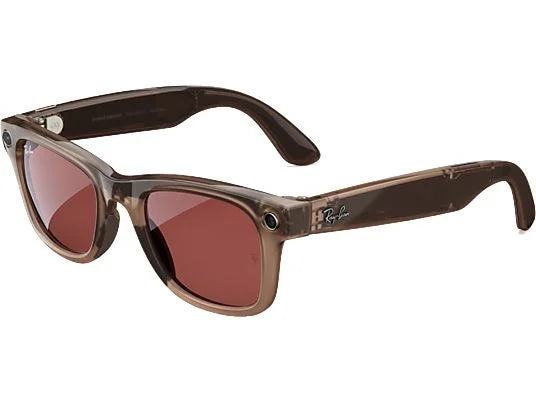 Gafas IA - Ray-Ban Meta, Wayfarer, Blanco piedra, Transitions® Transparente, Rojo Sandía
