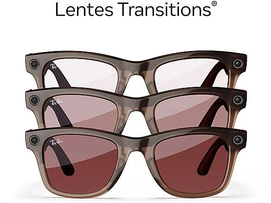 Gafas IA - Ray-Ban Meta, Wayfarer, Blanco piedra, Transitions® Transparente, Rojo Sandía