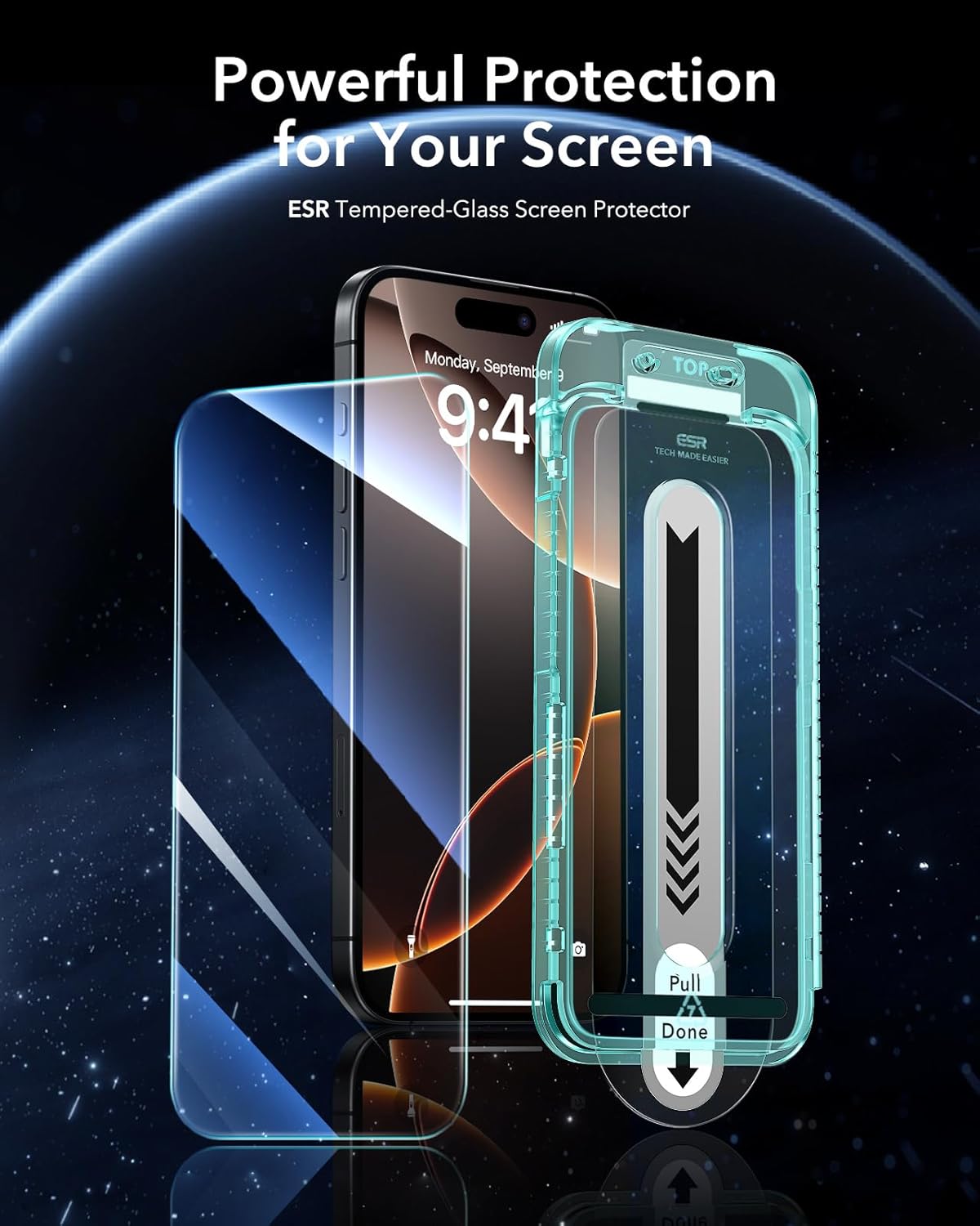 Cristal Templado 9H iPhone 16 Pro Max Con Aplicador