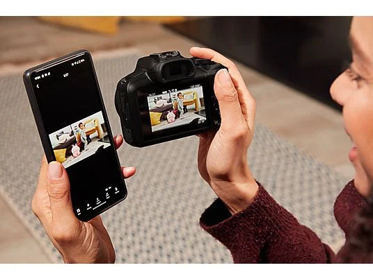 Cámara EVIL - Canon EOS R100 + Objetivo RF-S 18-45mm + SD 32GB + Trípode Gorill, 24.1 megapíxel, 7.5 cm, Wi-Fi