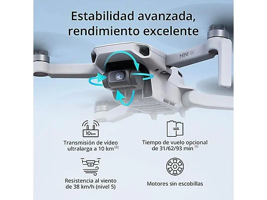 DJI Mini 4K Fly More Combo, 12 megapixel, 31 min Autonomía, Ideal para Principiantes, 10 km