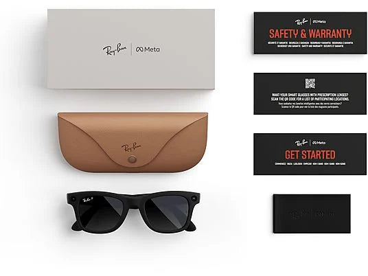 Gafas IA - Ray-Ban Meta, Wayfarer, Negro mate TALLA M, Polarizadas en grafito degradado