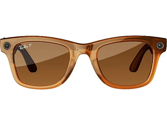Gafas IA - Ray-Ban Meta, Wayfarer, Caramelo brillante transparente, Polarizadas en marrón