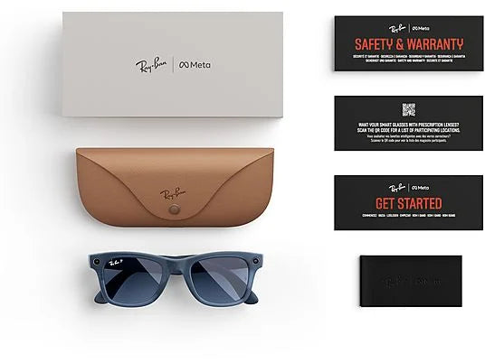Gafas IA - Ray-Ban Meta, Wayfarer, Mate jeans transparente, Polarizadas en azul empolvado