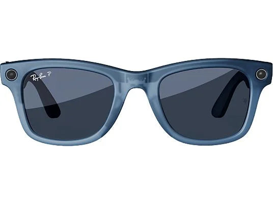 Gafas IA - Ray-Ban Meta, Wayfarer, Mate jeans transparente, Polarizadas en azul empolvado