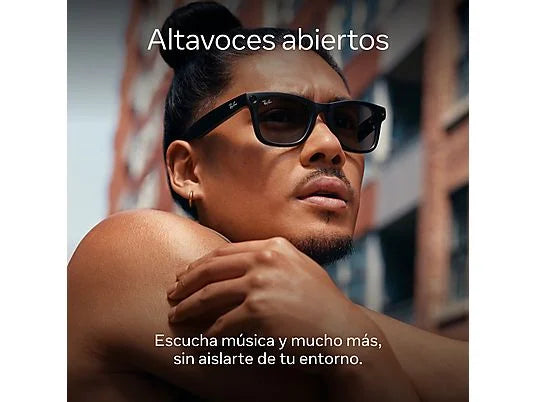Gafas IA - Ray-Ban Meta, Wayfarer, Mate jeans transparente, Polarizadas en azul empolvado