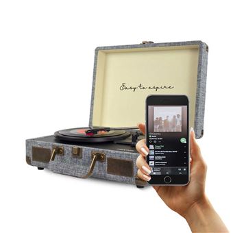 Tocadiscos Prixton VC400 Bluetooth reproductor convertidor de vinilos gris