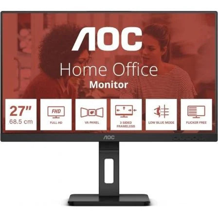 Profesional AOC 27E3QAF 27"/ Full HD/ Multimedia/ Regulable en altura/ Negro