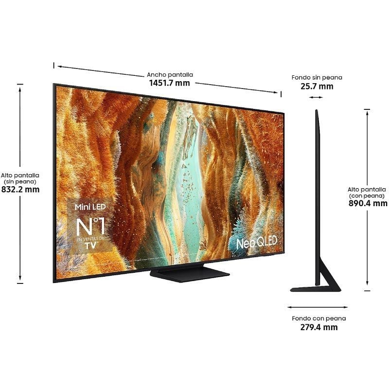 Televisor Samsung Neo QLED QN70F TQ65QN70FAU 65"/ Ultra HD 4K/ Smart TV/ WiFi