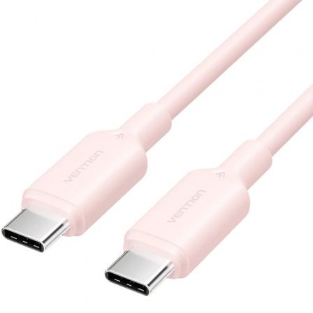 Cable USB 2.0 Tipo-C 3A Vention TRCSF/ USB Tipo-C Macho - USB Tipo-C Macho/ Hasta 60W/ 480Mbps/ 2m/ rosa